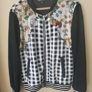 Baseball style knit jacket